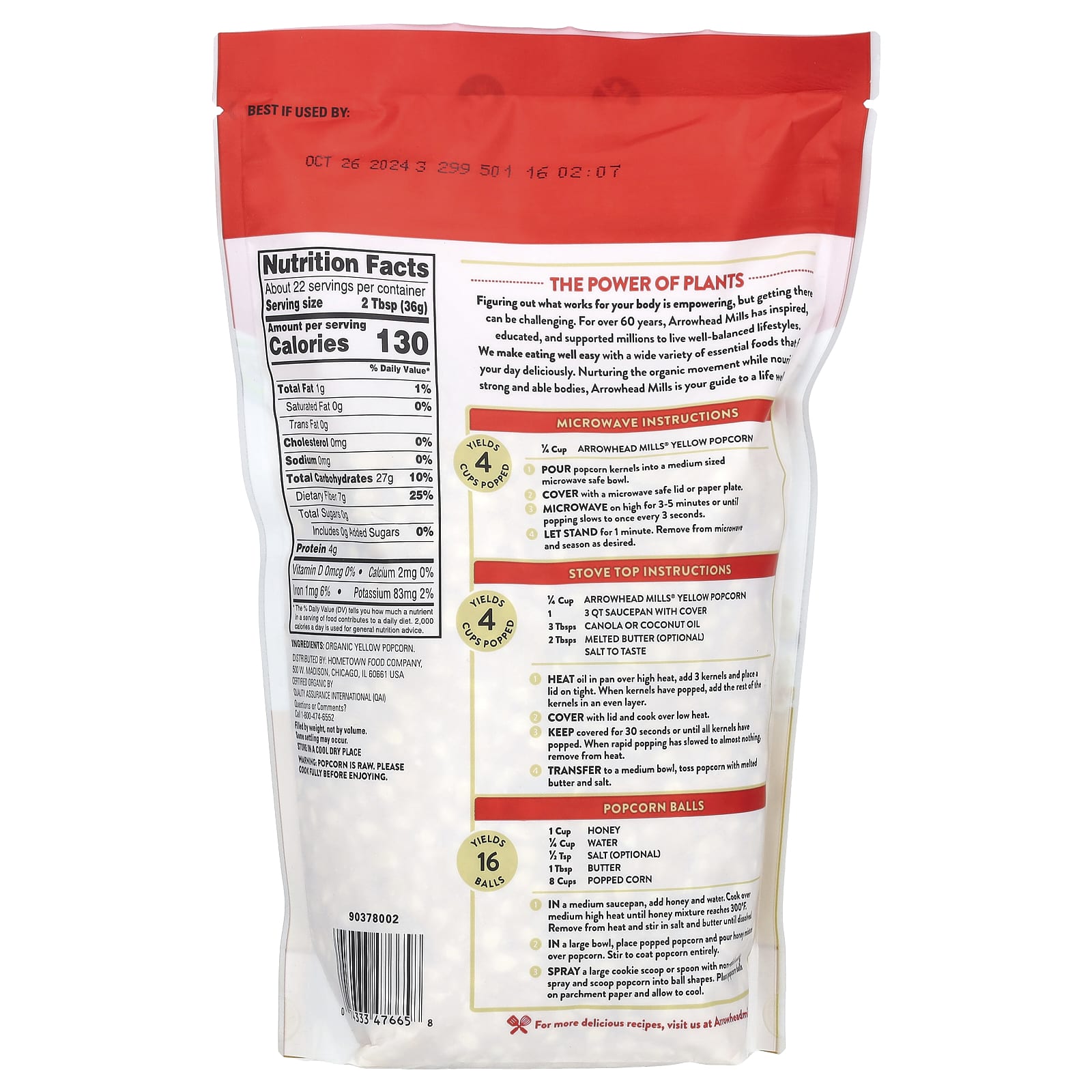 Certified Organic Yellow Popcorn - 28 oz | Gluten Free & Non-GMO - Image 2