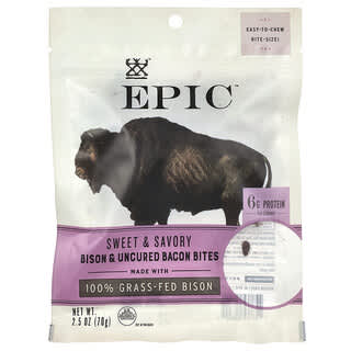 Savory Bison & Uncured Bacon Bites | 2.5 oz (70 g) | Epic Bar