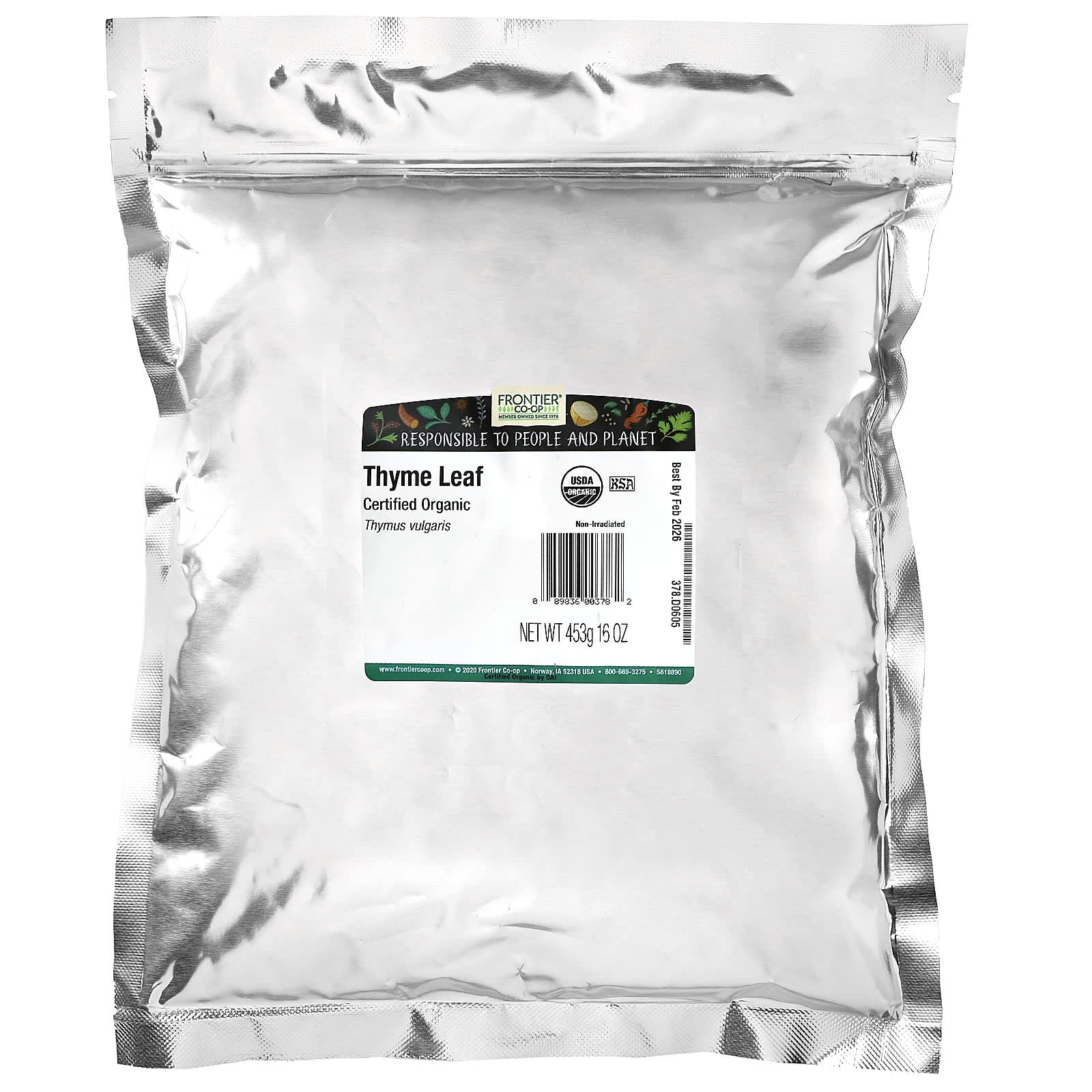 Organic Thyme Leaf by Frontier Co-op, USDA Certified, 16 oz - Image 2