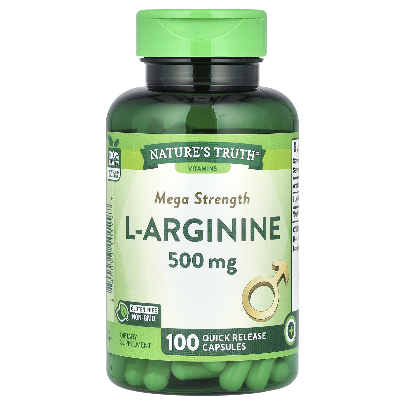 Nature's Truth, L-Arginine, 500 mg, 100 Quick Release Capsules - Image 1