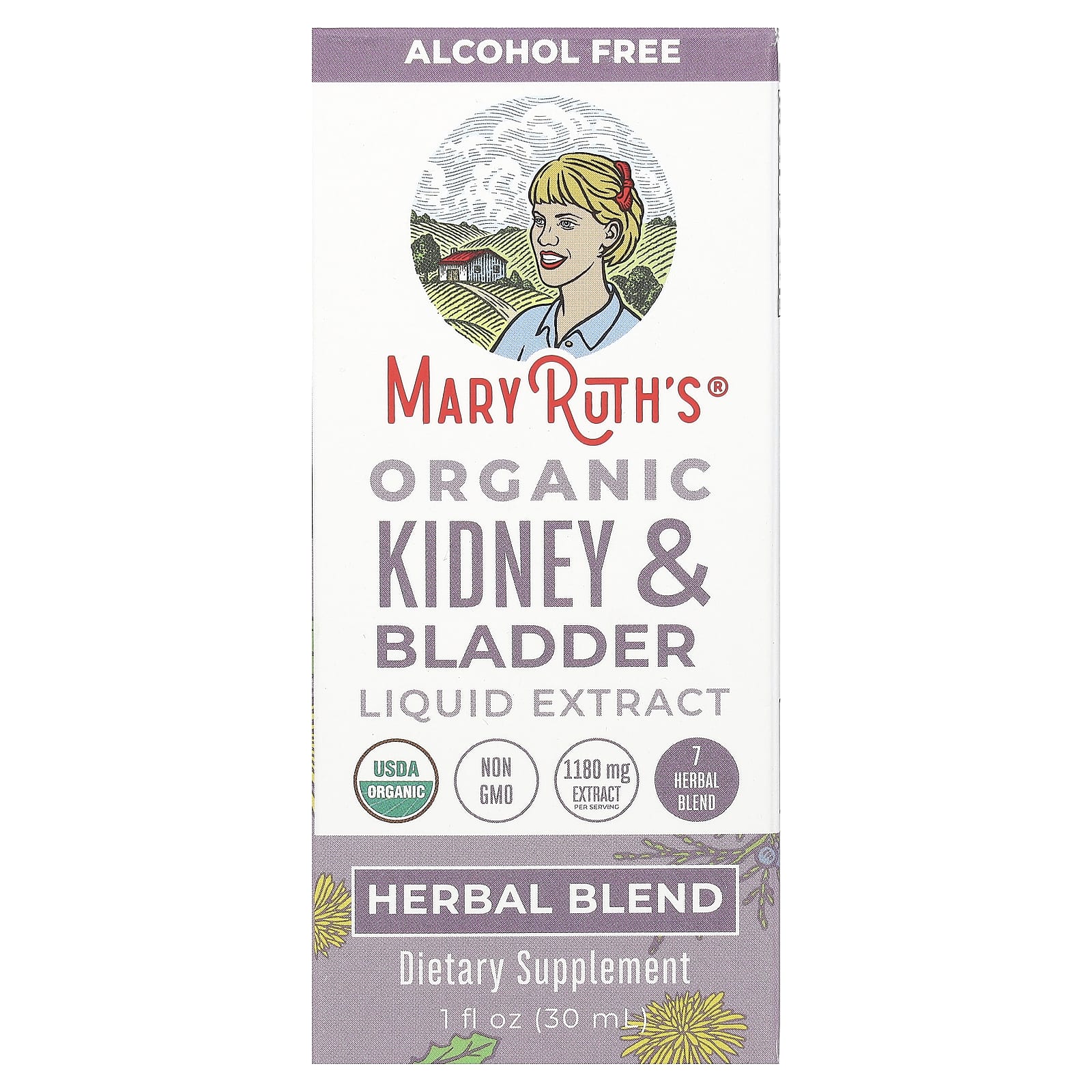 MaryRuth's, Organic Kidney & Bladder Liquid Extract, Alcohol Free, 1 fl oz (30 ml) - Image 1