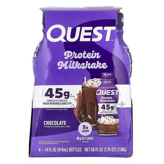 Chocolate Protein Milk Shake by Quest Nutrition - 4 Bottles (14 fl oz each)