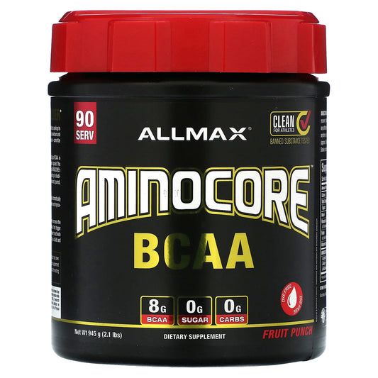ALLMAX AMINOCORE BCAA, Fruit Punch, 9:6:5 Ratio, 2.1 lbs - Image 1