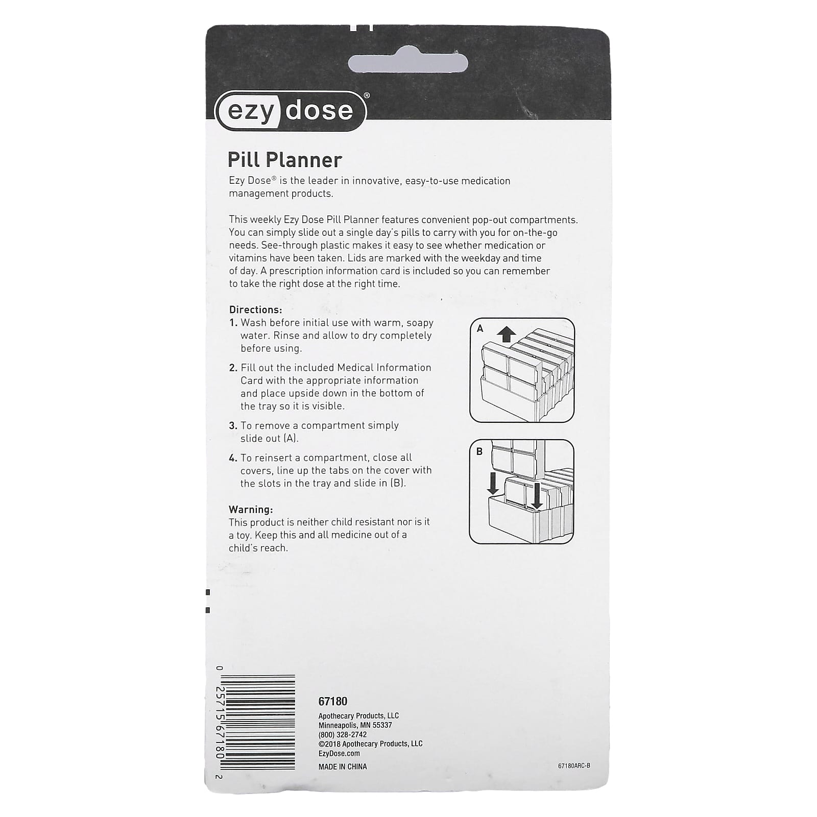Ezy Dose 7-Day Pill Planner with Pop-Out Compartments for Easy Medication Management - Image 2