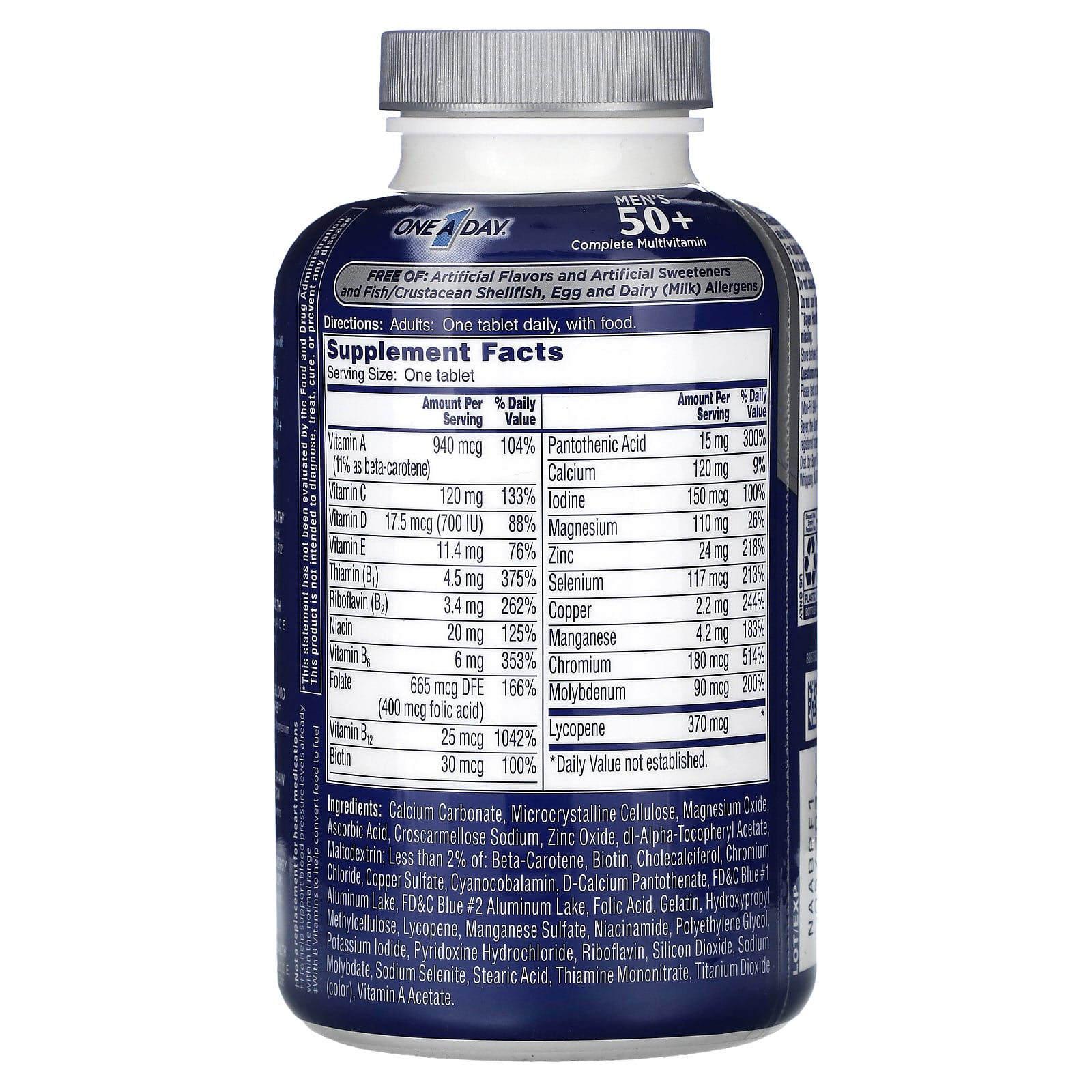One-A-Day, Men's 50+, Complete Multivitamin, 200 tablets - Image 2