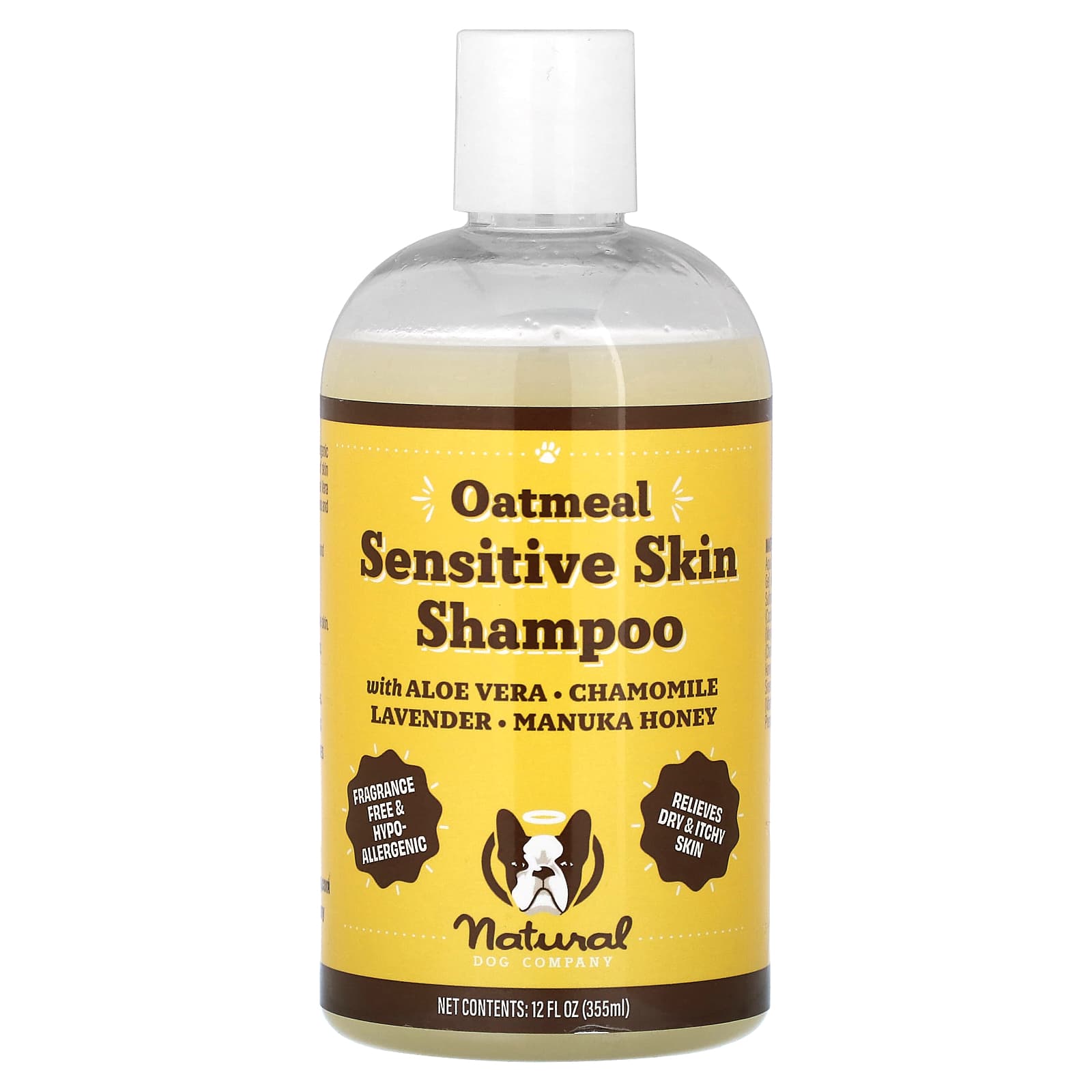 Natural Dog Company, Oatmeal Sensitive Skin Shampoo, For Dogs, Fragrance Free, 12 fl oz (355 ml) - Image 1