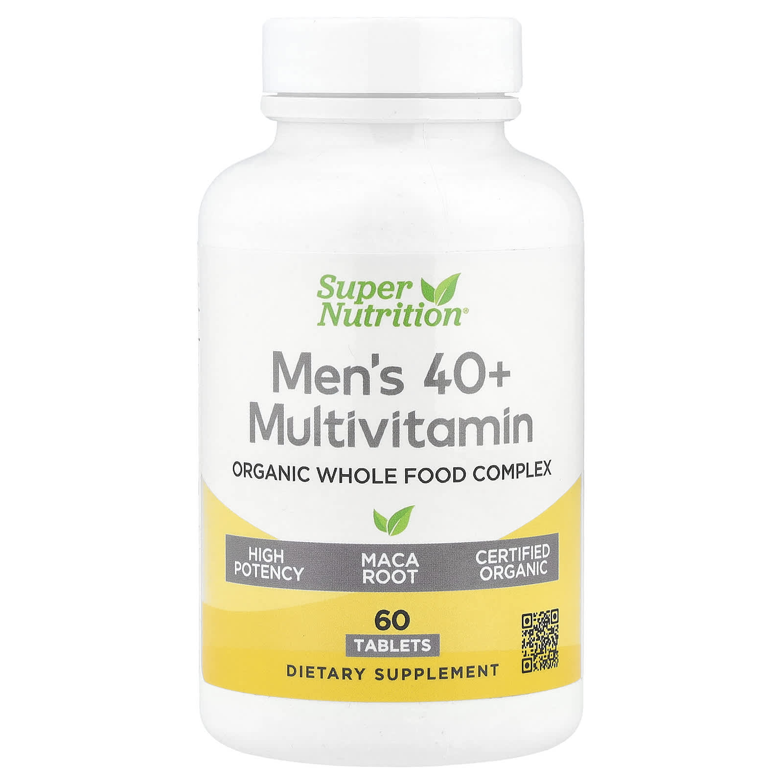 Organic Men's Multivitamin - 40+ with Amla, Moringa & Shiitake - 60 Tablets - Image 1