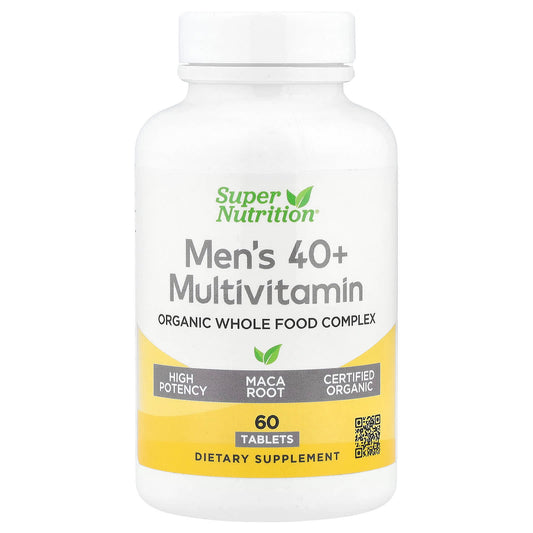 Organic Men's Multivitamin - 40+ with Amla, Moringa & Shiitake - 60 Tablets - Image 1