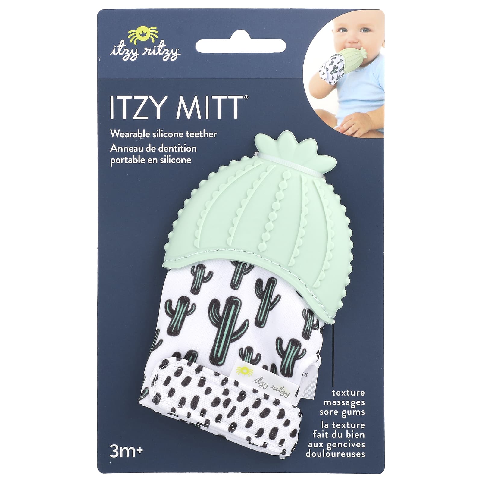 Soothe Sore Gums with itzy ritzy Cactus Teether Mitt - Image 1