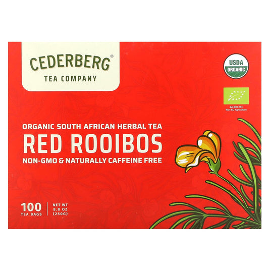 Organic Red Rooibos Herbal Tea, 100 Tea Bags, Cederberg Tea Co - Image 1