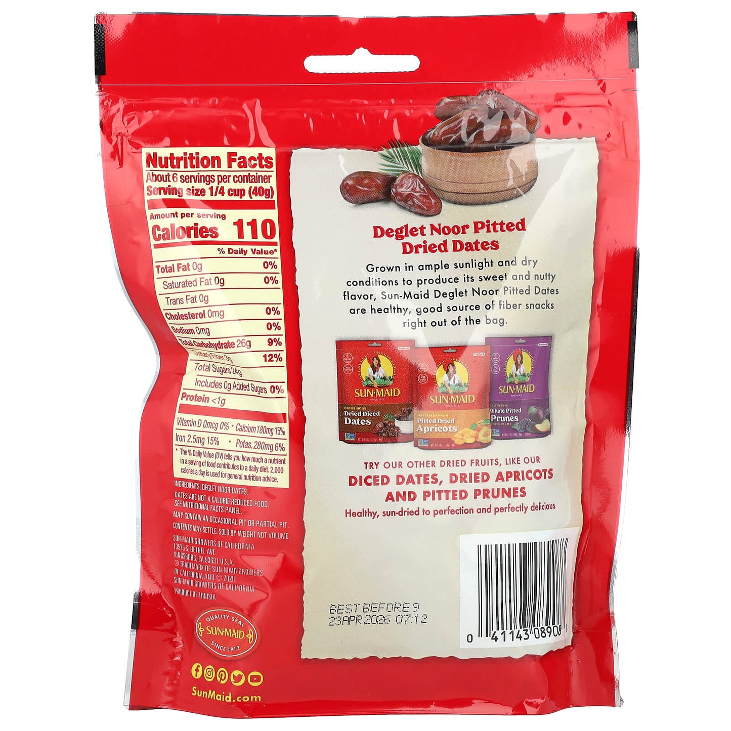Sun-Maid, Deglet Noor Pitted Dried Dates, 8 oz (227 g) - Image 2