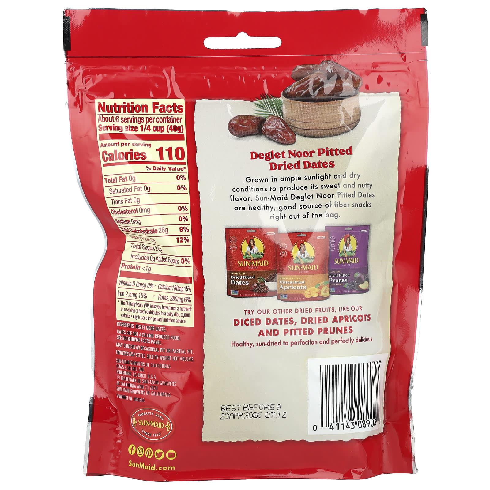 Sun-Maid, Deglet Noor Pitted Dried Dates, 8 oz (227 g) - Image 2
