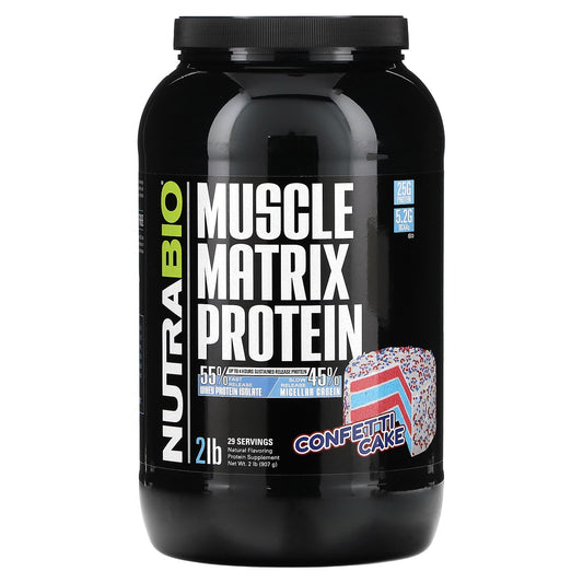NutraBio, Muscle Matrix Protein, Confetti Cake, 2 lb (907 g) - Image 1