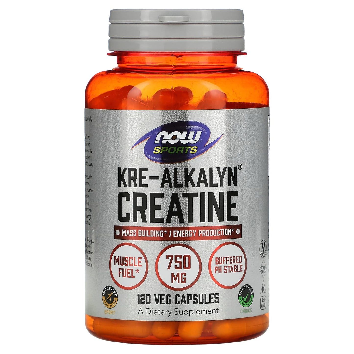 NOW Foods, Sports, Kre-Alkalyn Creatine, 750 mg, 120 Capsules - Image 1