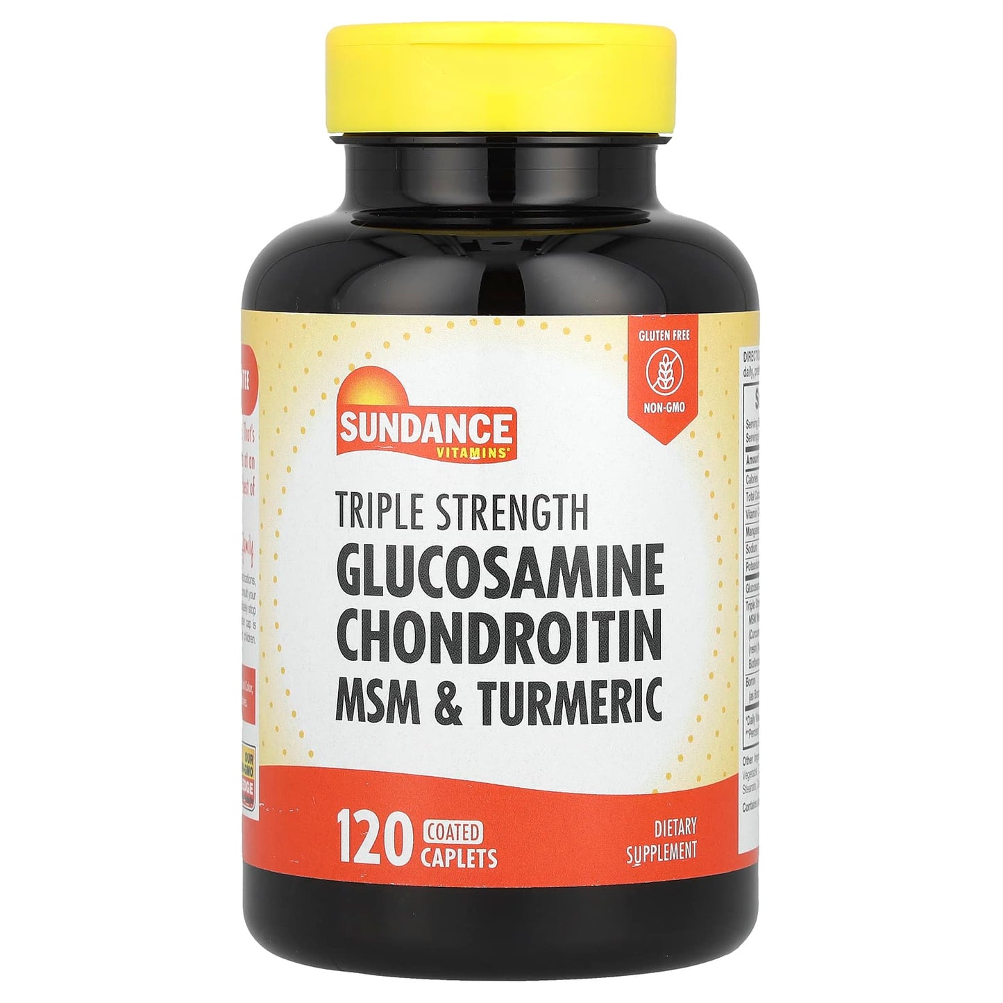 Sundance Vitamins, Triple Strength Glucosamine Chondroitin MSM & Turmeric, 120 Coated Caplets - Image 1