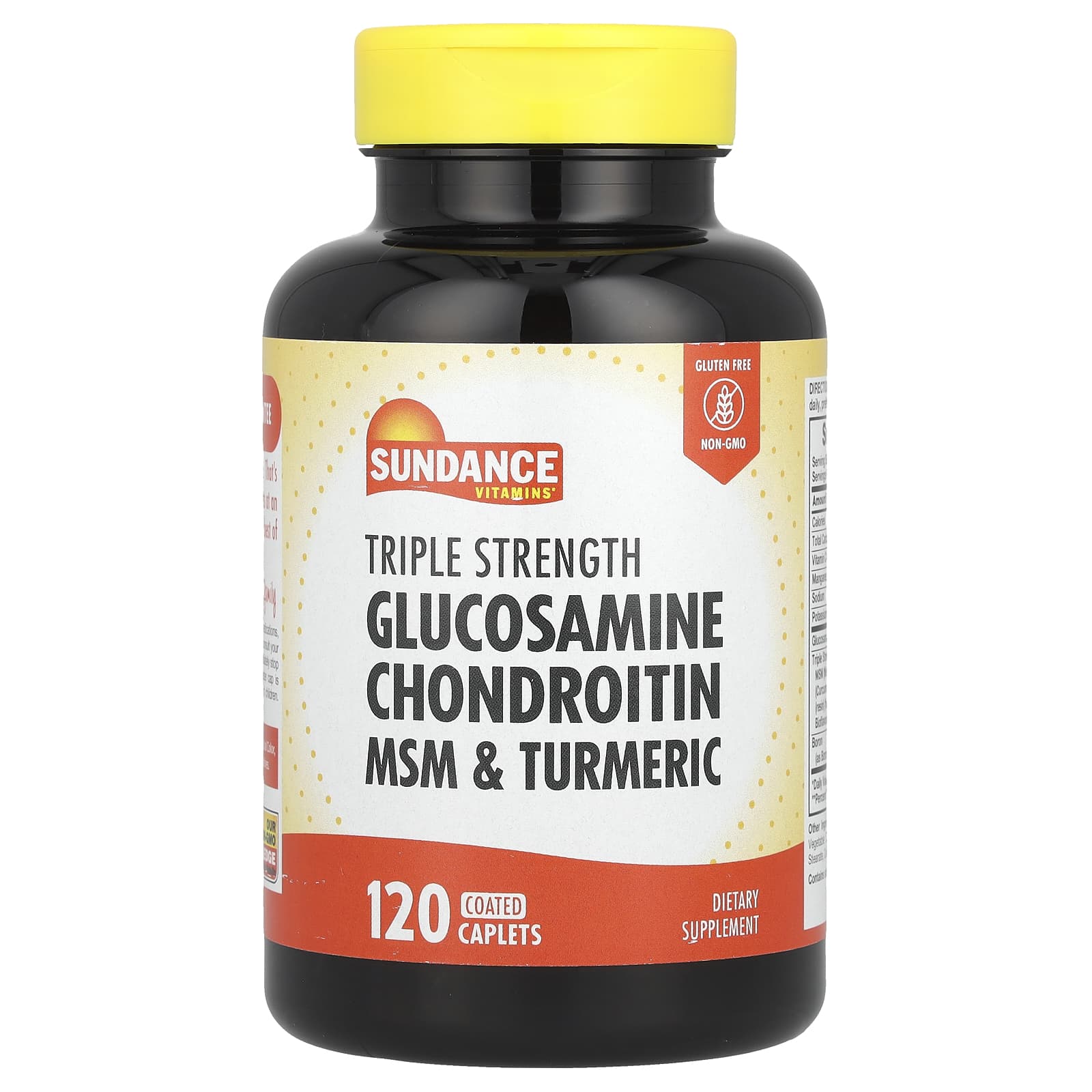 Sundance Vitamins, Triple Strength Glucosamine Chondroitin MSM & Turmeric, 120 Coated Caplets - Image 1