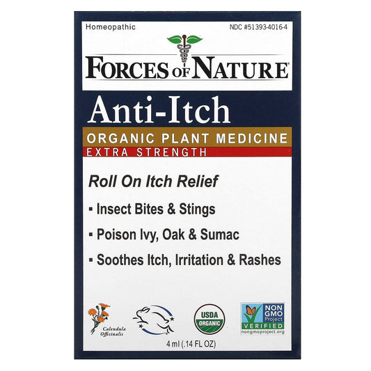 Forces of Nature Organic Anti-Itch Roll-On, Extra Strength Relief - Image 1