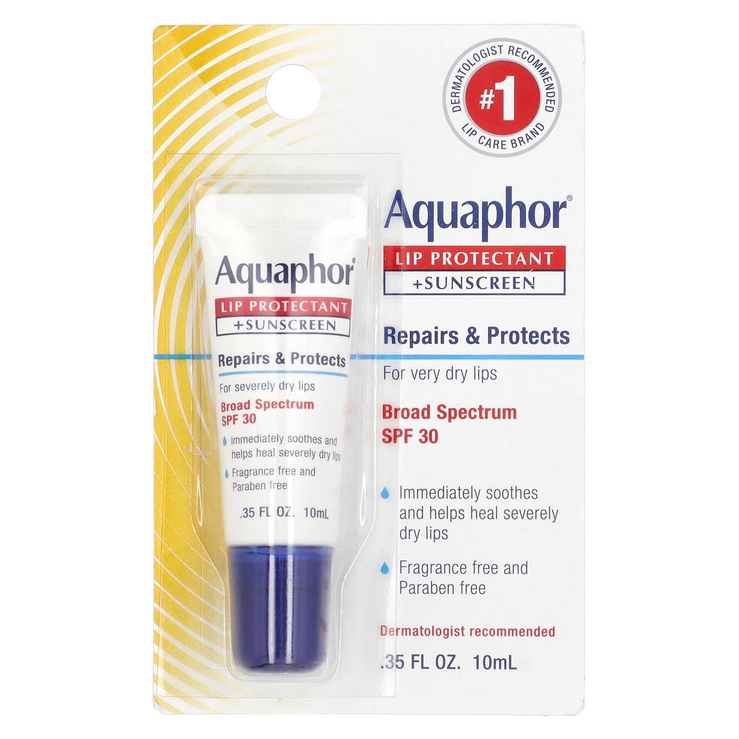 Aquaphor Lip Moisturizer with SPF 30, Fragrance Free, 0.35 fl oz - Image 2