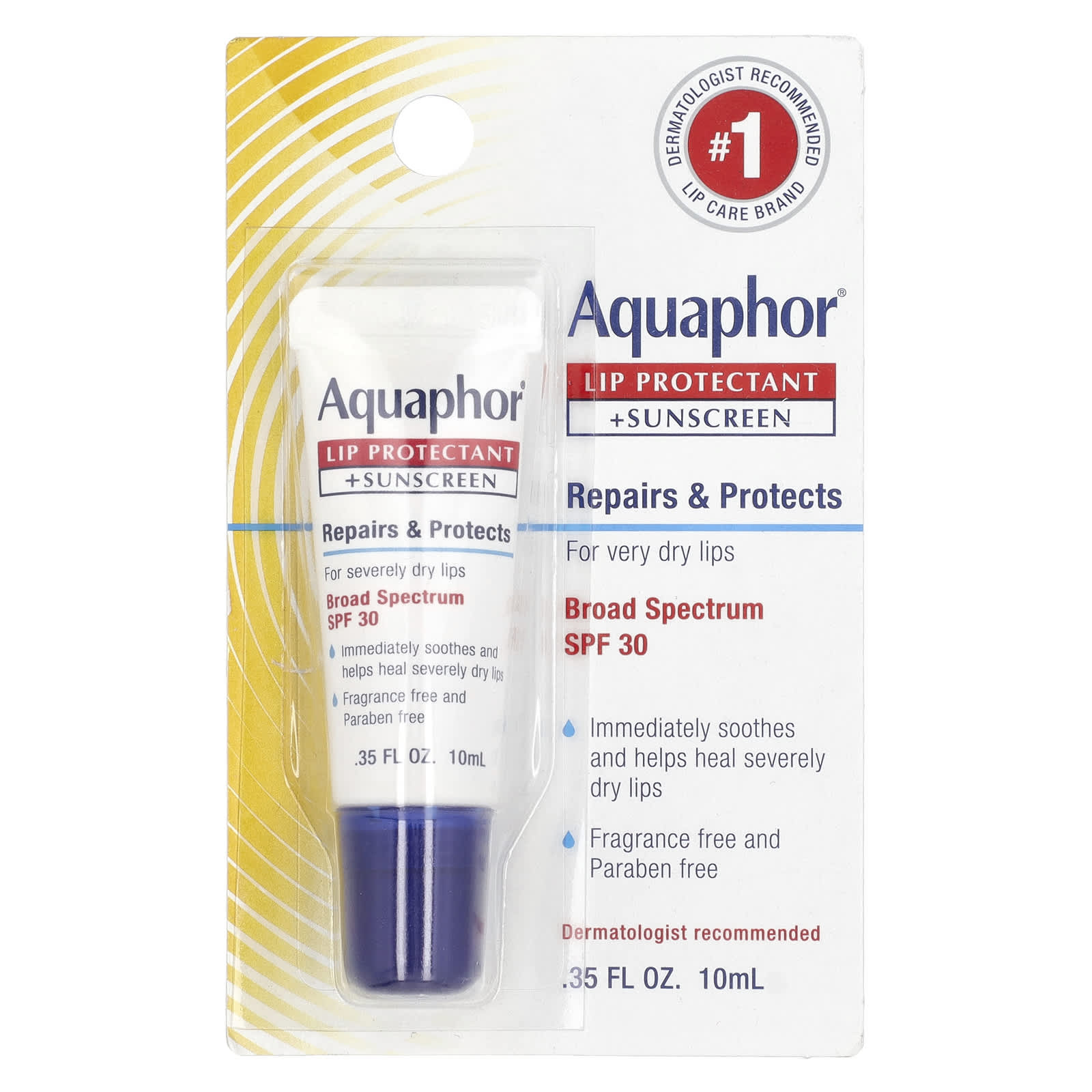 Aquaphor Lip Moisturizer with SPF 30, Fragrance Free, 0.35 fl oz - Image 2