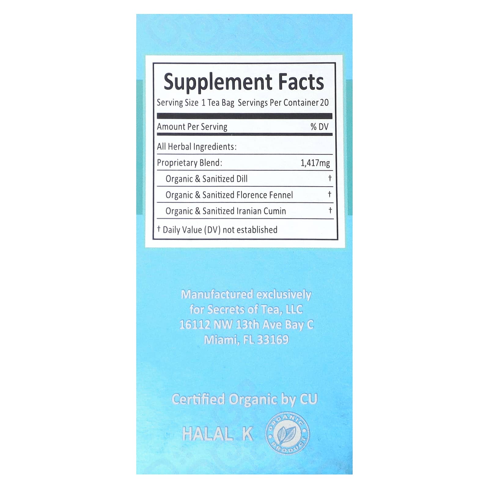 Secrets of Tea, Organic Baby Colic Tea, Caffeine Free, 20 Unbleached Tea Bags, 1 oz (28 g) - Image 2