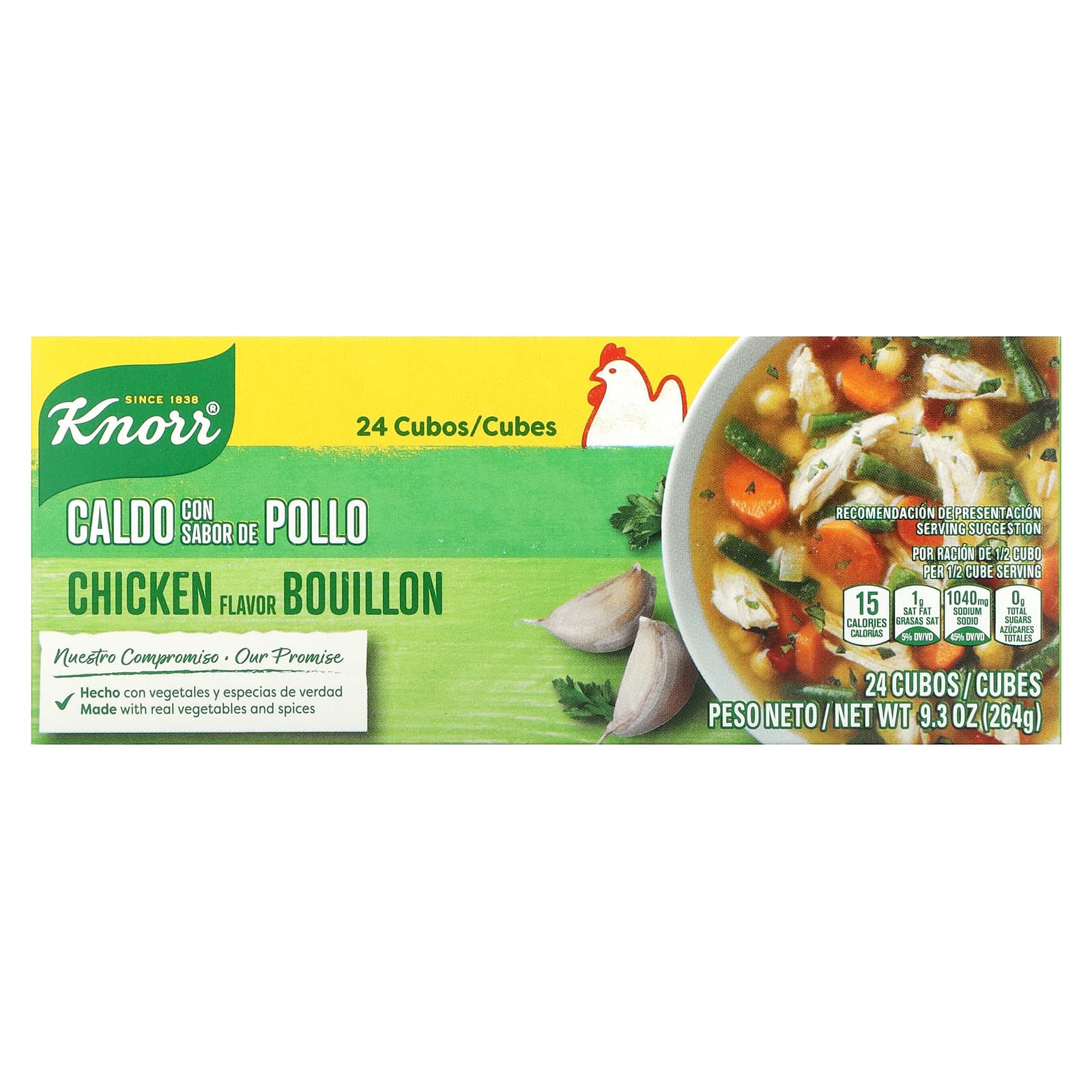Knorr, Chicken Flavor Bouillon , 24 Cubes, 9.3 oz (264 g) - Image 1