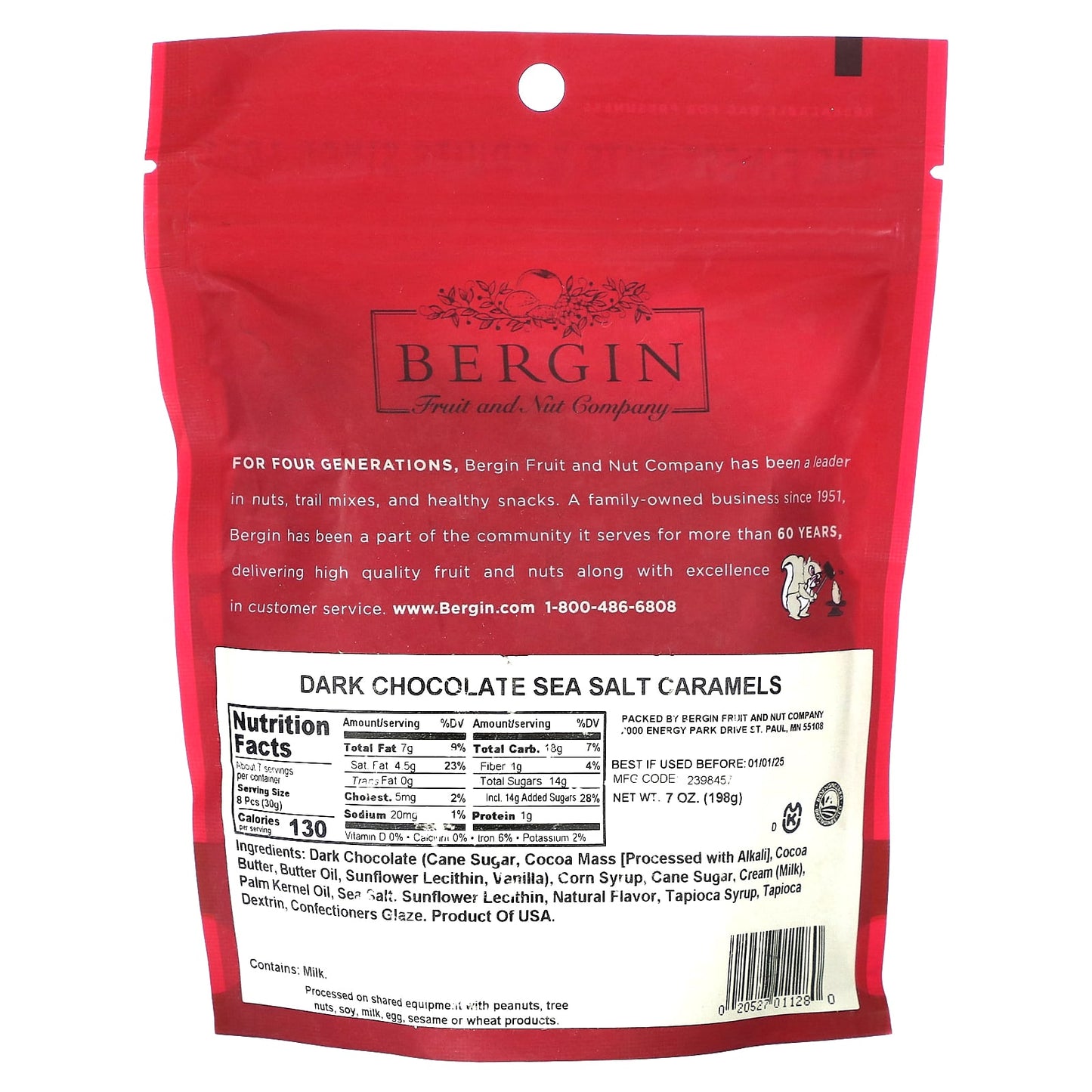 Bergin's Dark Chocolate Sea Salt Caramels, 7 oz - Handcrafted Treats - Image 2