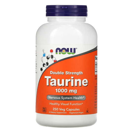 NOW Foods, Double Strength Taurine, 1,000 mg, 250 Veg Capsules - Image 1