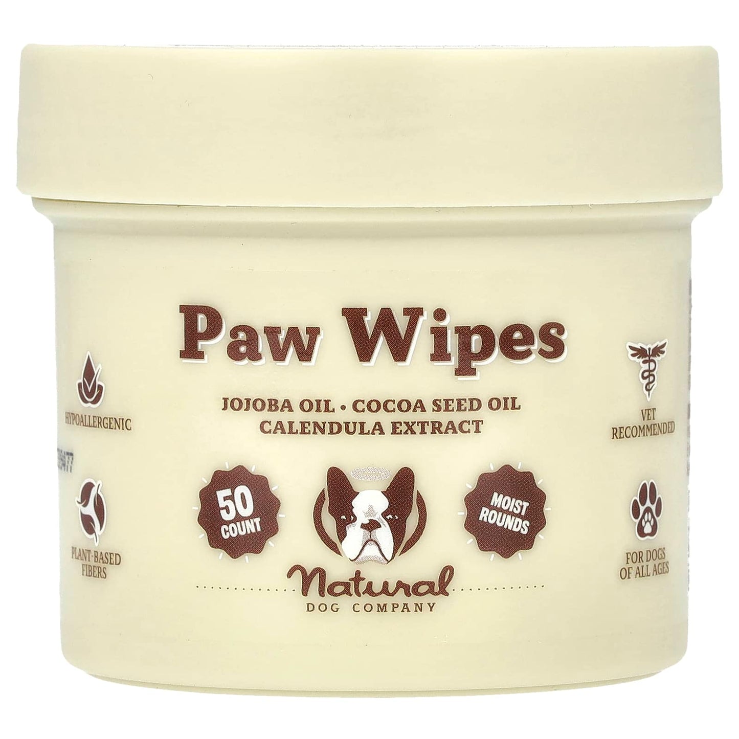 Natural Dog Company, Paw Wipes, For Dogs, All Ages, 50 Count - Image 1