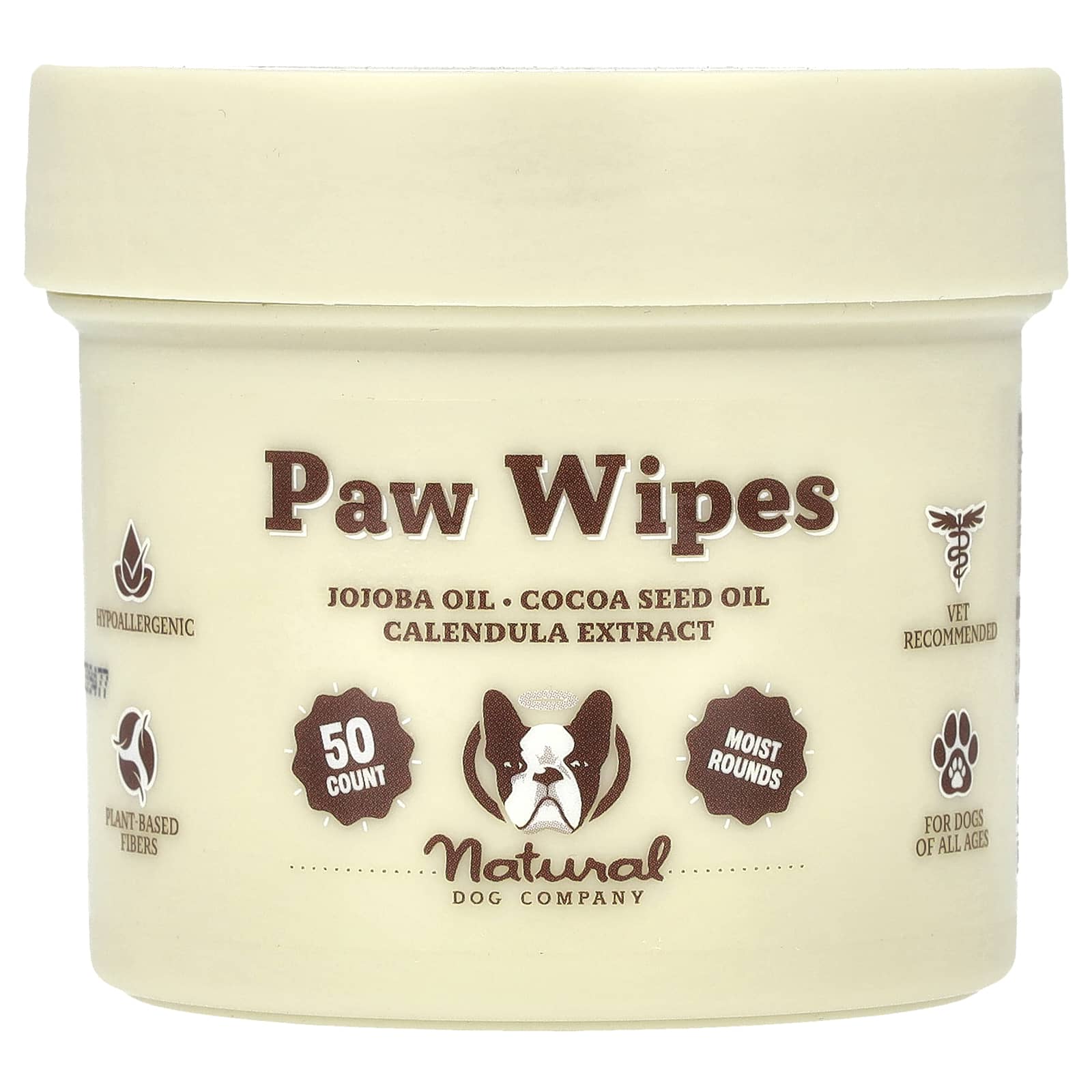Natural Dog Company, Paw Wipes, For Dogs, All Ages, 50 Count - Image 1