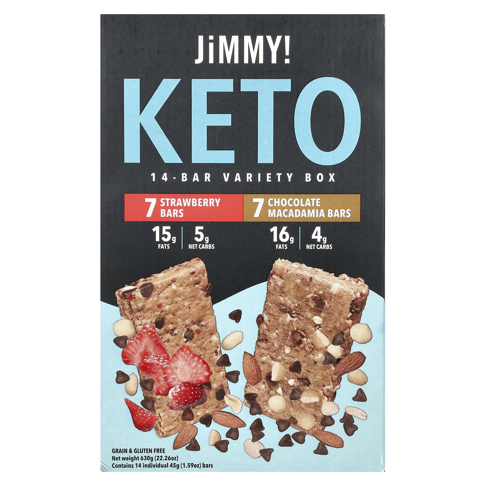 JiMMY! Lean Protein Bars Variety Box - Keto Friendly, Low Carb, High Fat - Image 1