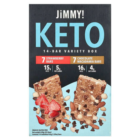 JiMMY! Lean Protein Bars Variety Box - Keto Friendly, Low Carb, High Fat - Image 1