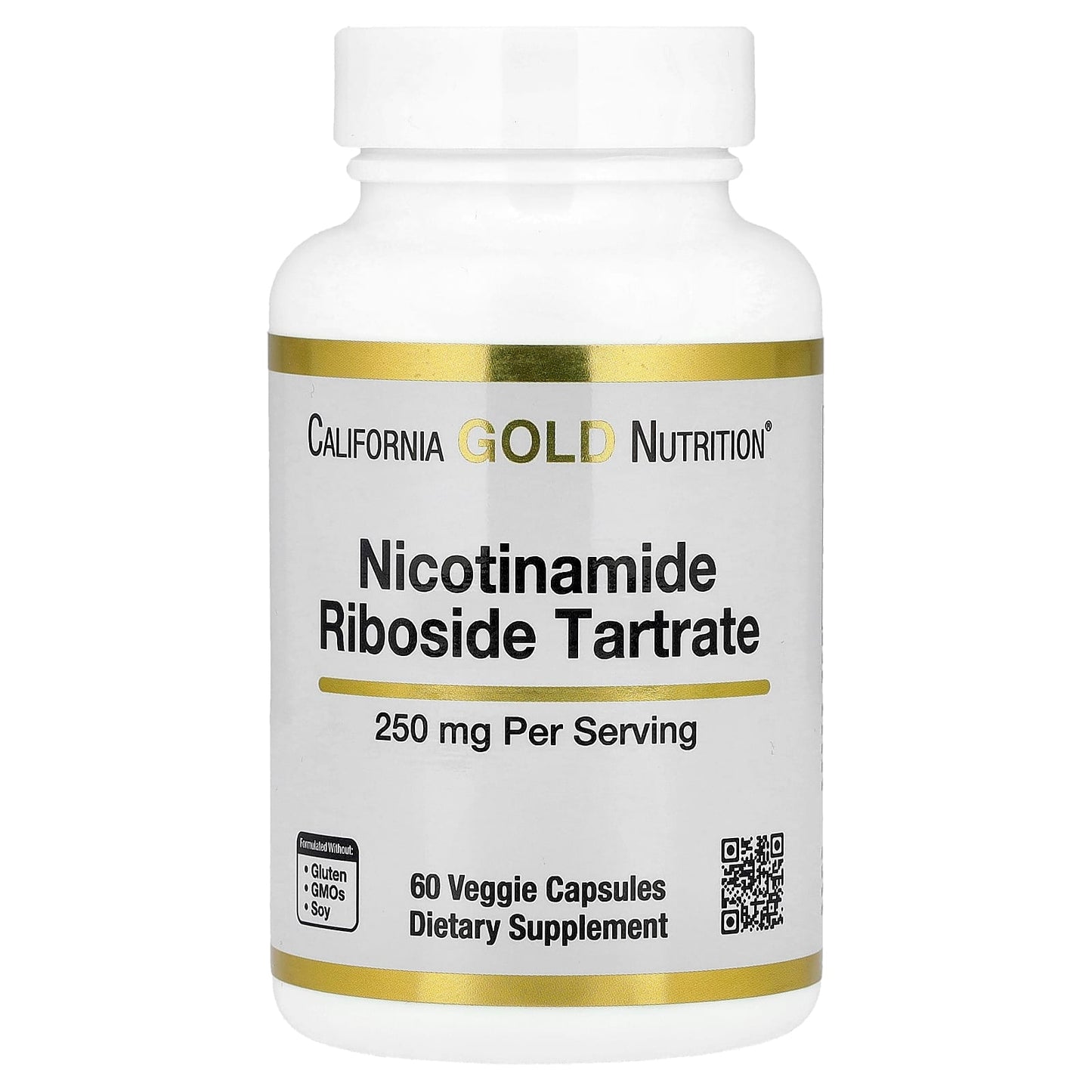 Boost Energy with California Gold Nutrition Nicotinamide Riboside Tartrate (NR) 250mg - Image 1