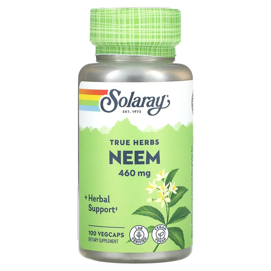 Solaray, True Herbs, Neem, 460 mg, 100 VegCaps - Image 1