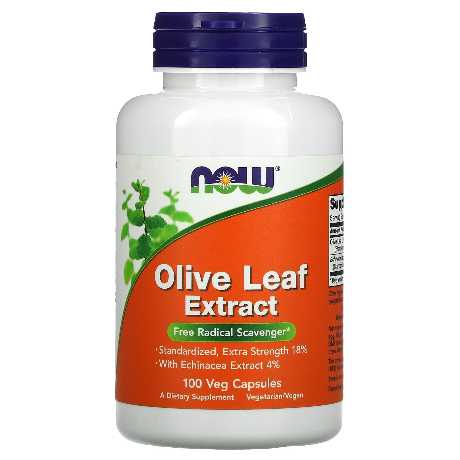 NOW Foods, Olive Leaf Extract, 100 Veg Capsules - Image 1