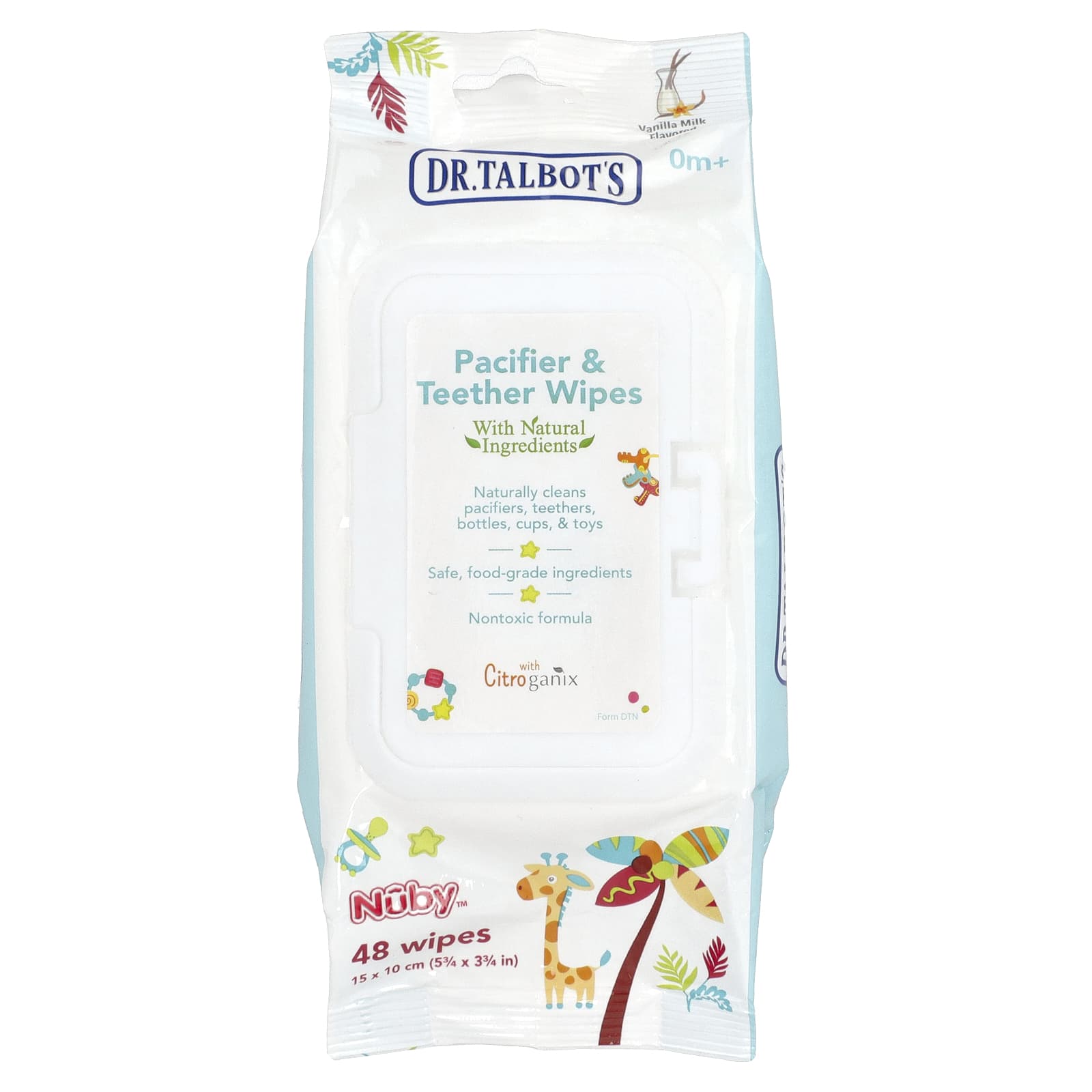 Dr. Talbot's Pacifier & Teether Wipes, Baby-Clean & Hypoallergenic, 48 Wipes - Image 1
