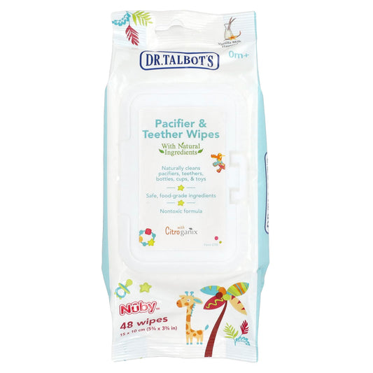 Dr. Talbot's Pacifier & Teether Wipes, Baby-Clean & Hypoallergenic, 48 Wipes - Image 1