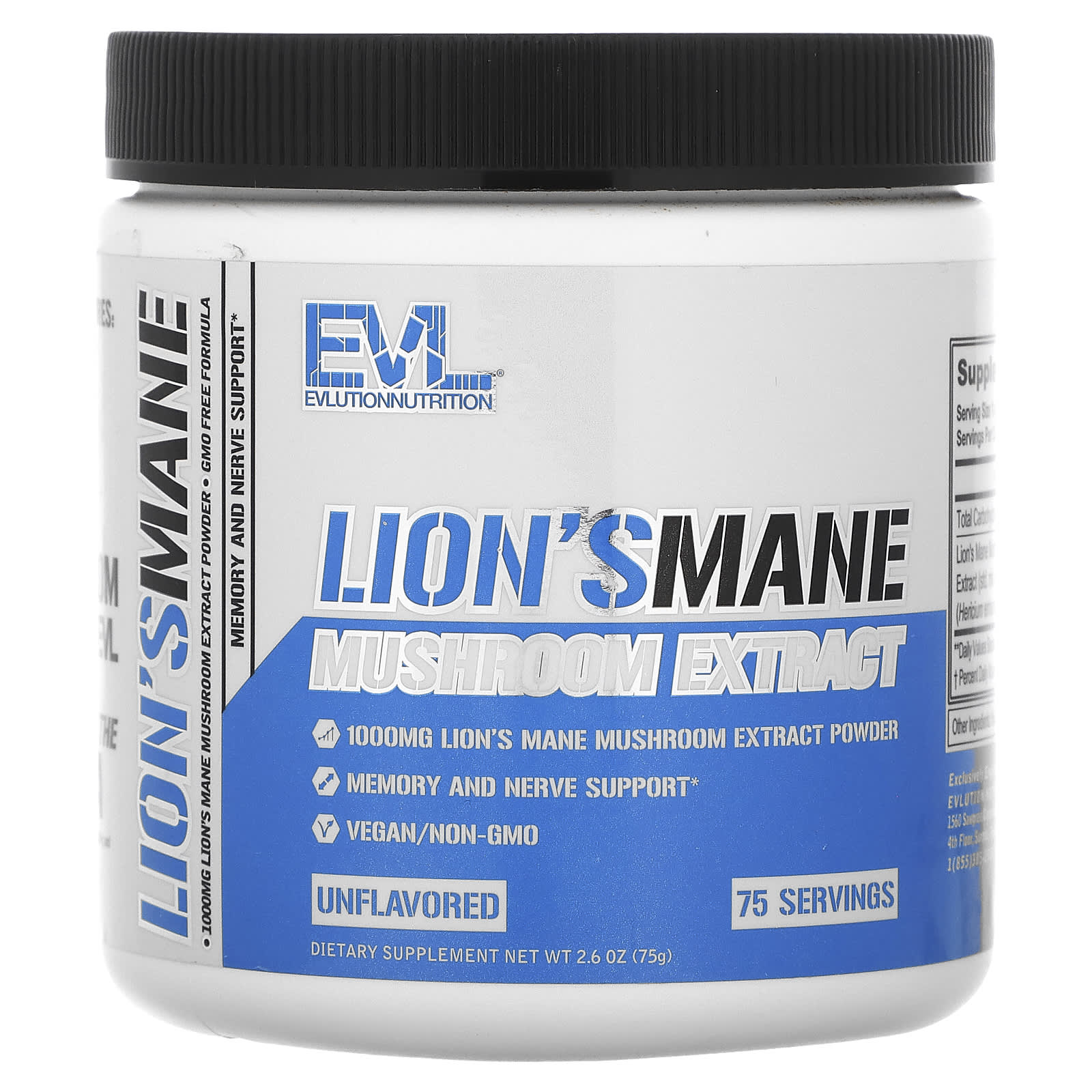 EVLution Nutrition - Lion's Mane Mushroom Extract for Cognitive Boost - Image 1