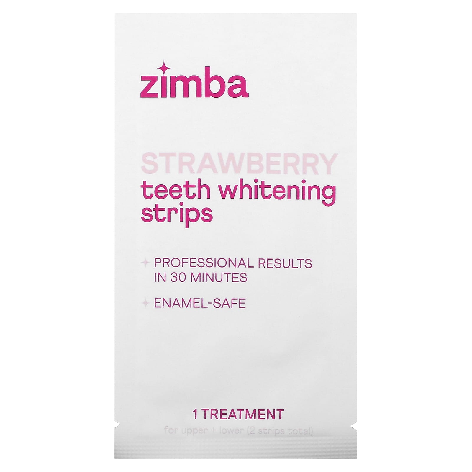Zimba, Teeth Whitening Strips, Strawberry, 14 Treatments - Image 1
