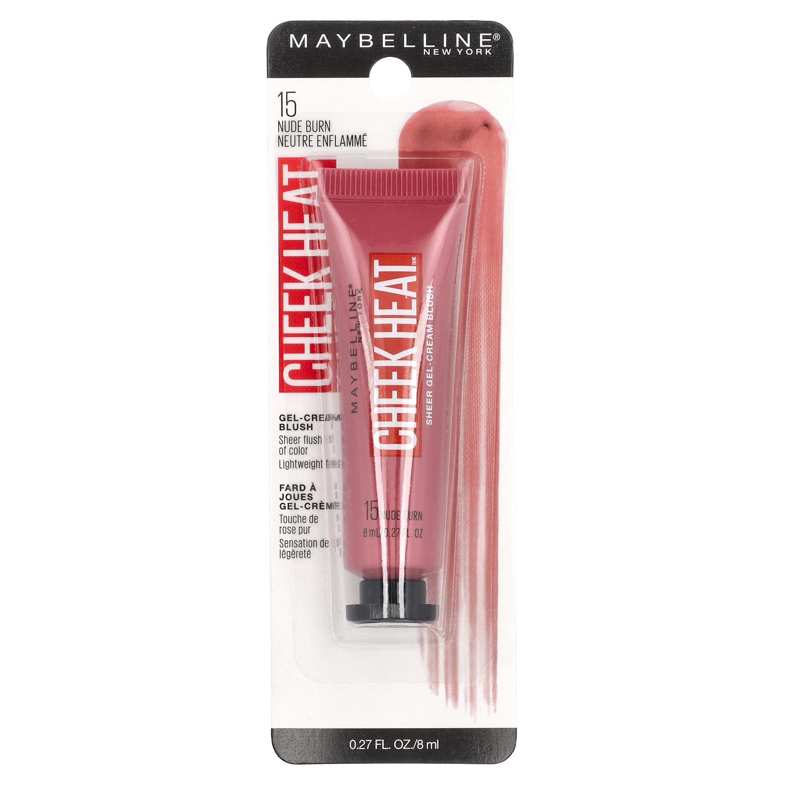 Maybelline, Cheek Heat, Sheer Gel-Cream Blush, 15 Nude Burn, 0.27 fl oz (8 ml) - Image 2