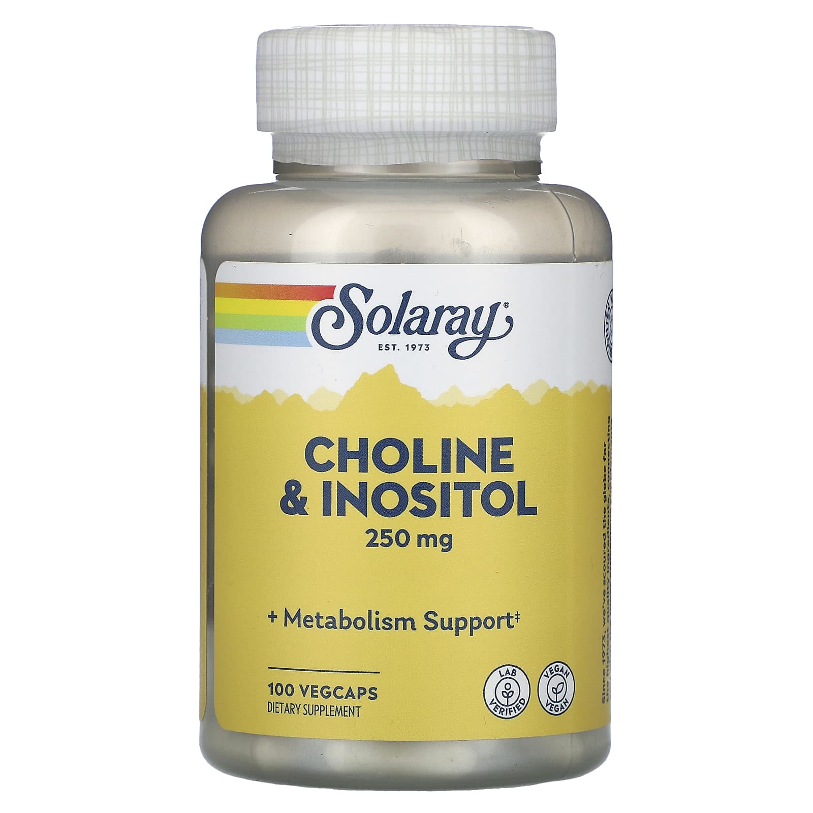 Solaray, Choline & Inositol, 250 mg, 100 VegCaps - Image 1