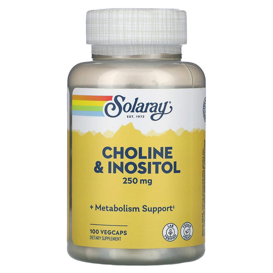 Solaray, Choline & Inositol, 250 mg, 100 VegCaps - Image 1