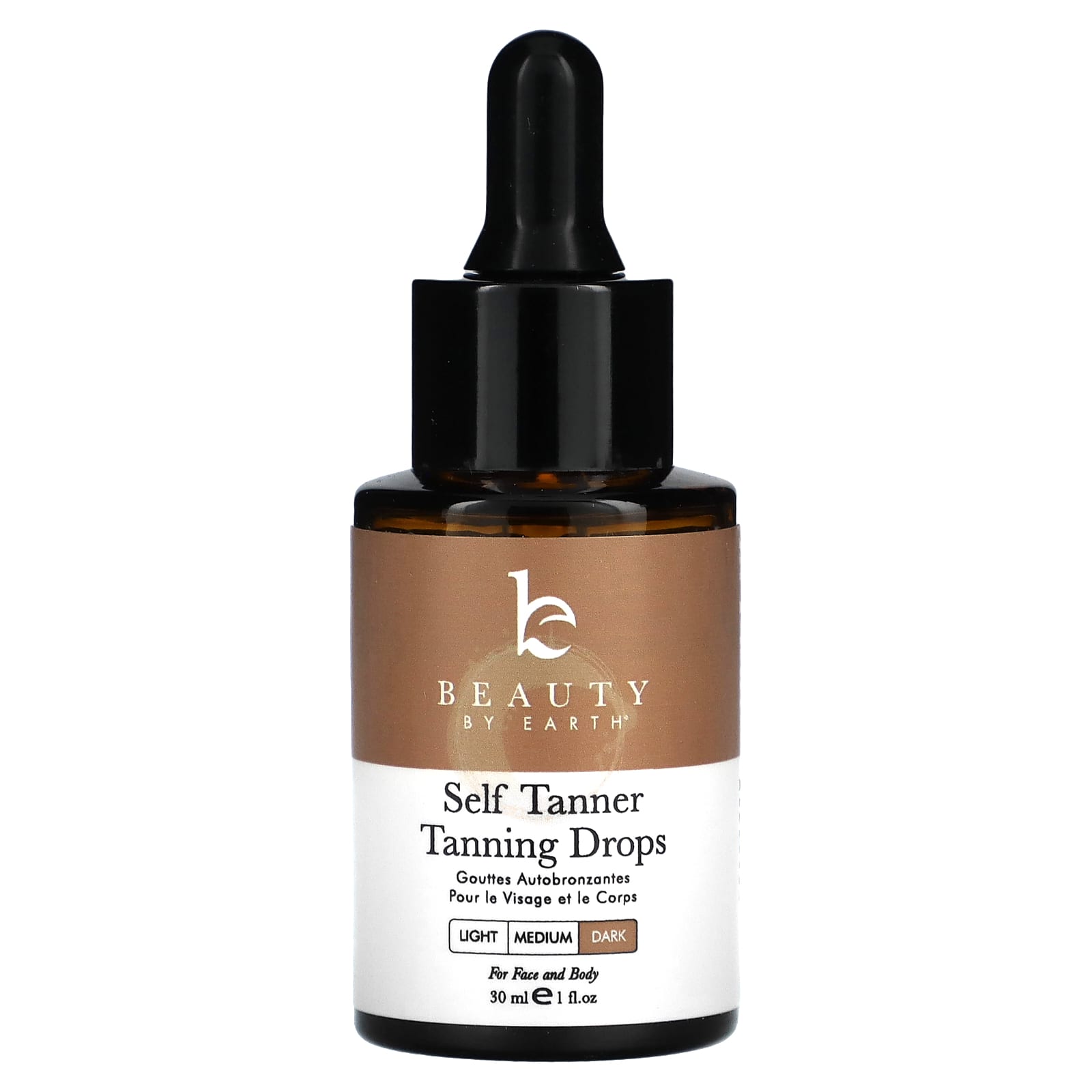 Natural Self Tanner Drops - Dark Tanning for Face & Body | Beauty By Earth - Image 1