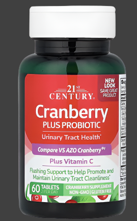 21st Century, Cranberry Plus Probiotic, 60 Tablets