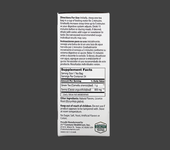 21st Century, Herbal Slimming Tea, Green Tea, 24 Tea Bags, 1.7 oz (48 g)