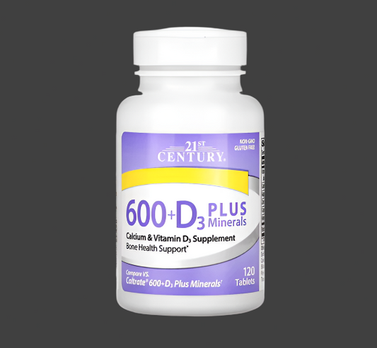 21st Century, 600+D3 Plus Minerals, 120 Tablets
