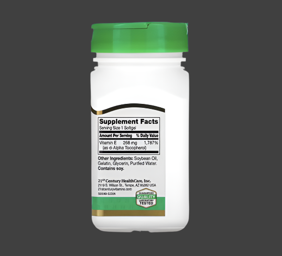 21st Century, Natural Vitamin E, 268 mg (400 IU), 110 Softgels