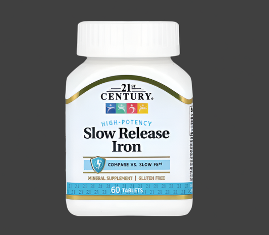 21st Century, Slow Release Iron, High Potency, 45 mg , 60 Tablets