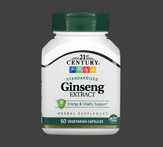 21st Century, Standardized Ginseng Extract, 200 mg, 60 Vegetarian Capsule (100 mg per Capsule)