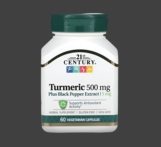 21st Century, Turmeric Plus Black Pepper Extract, 500 mg, 60 Vegetarian Capsules