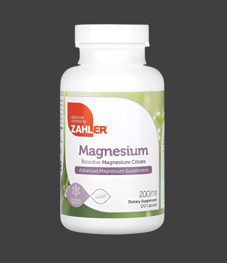 Zahler, Magnesium, Bioactive Magnesium Citrate, 200 mg, 120 Capsules, Expiry"01/2027